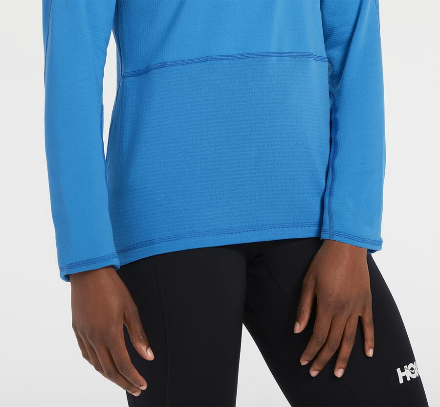 Haut Hoka One One 1/2 Zippé Midlayer Femme - Bleu - GXF-619754